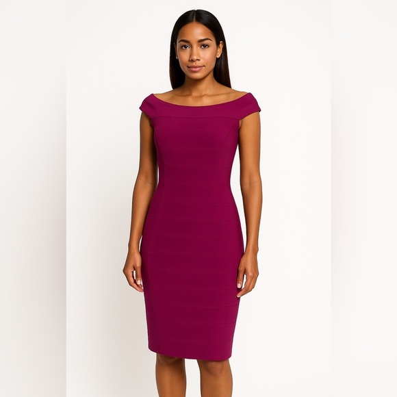 Star by Julien Macdonald Size 8 Off Shoulder Bandage Bodycon Cocktail Dress - Picture 1 of 11